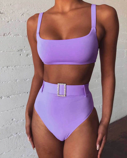 High waist diamond tankini