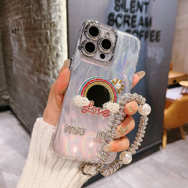 For iPhone case with rainbow and chain