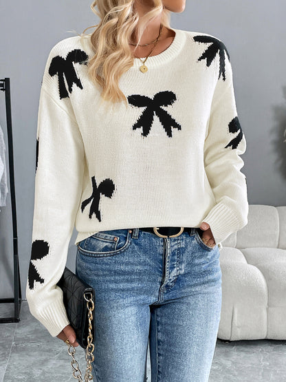 Bow Jacquard Sweater