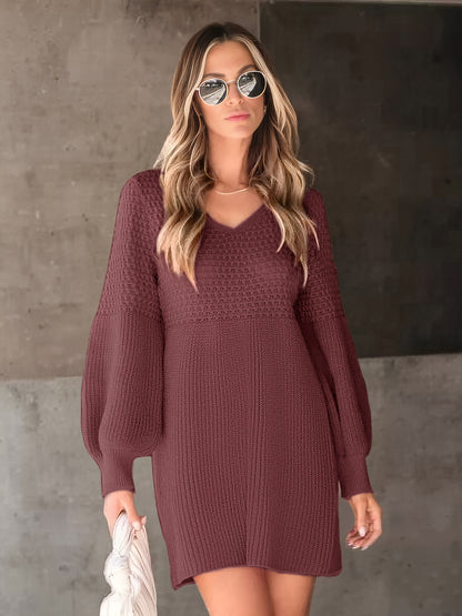 Bubble Sleeve Knit Dress