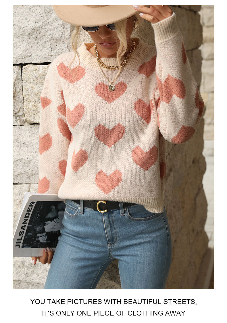 Heart Print Sweater