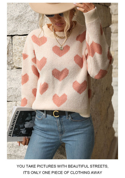 Heart Print Sweater