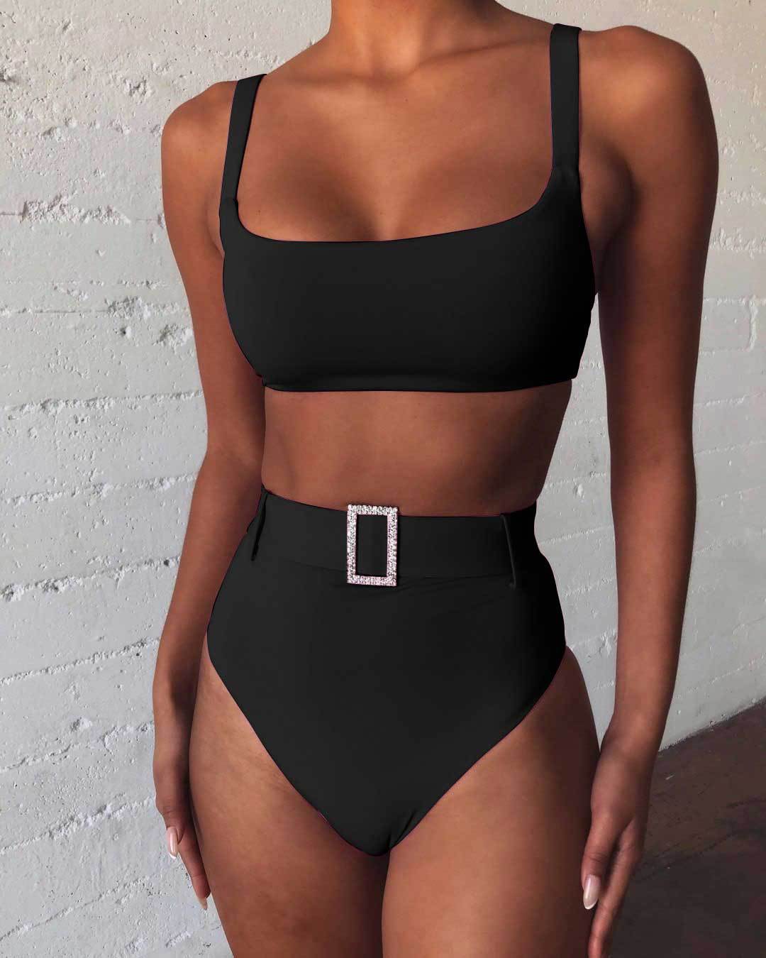 High waist diamond tankini