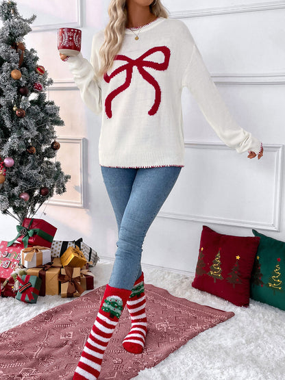 Oversized Round Neck Christmas Sweater
