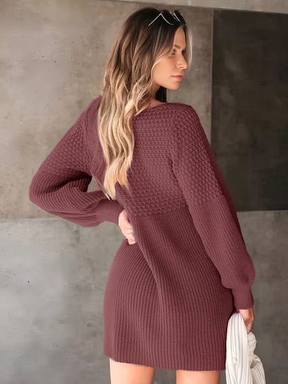 Bubble Sleeve Knit Dress