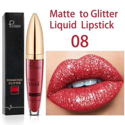 [Free shipping within Europe] Diamond Lip Gloss Matte To Glitter Liquid Lipstick Waterproof🎁