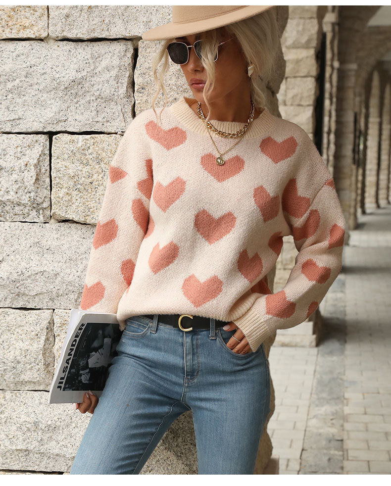 Heart Print Sweater