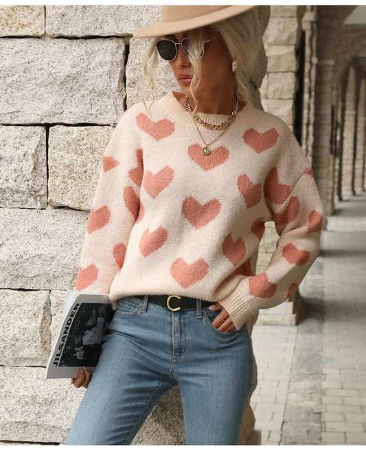 Heart Print Sweater