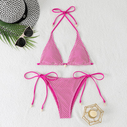 Three-point halter neck bikini