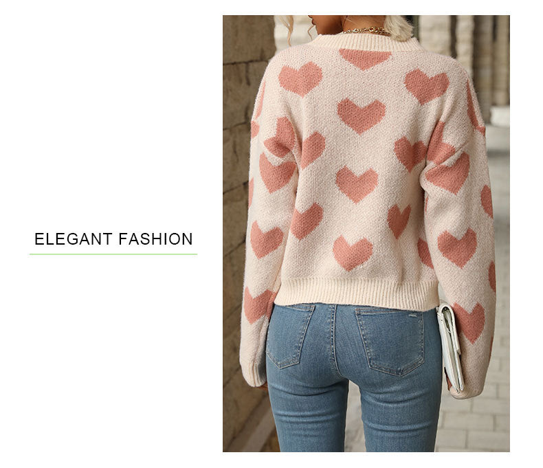 Heart Print Sweater