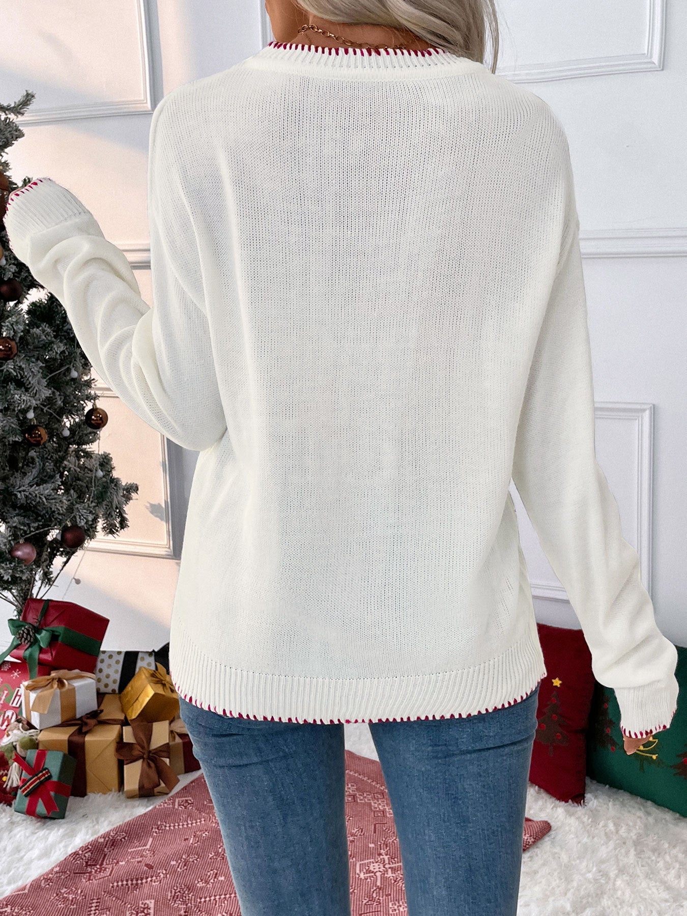 Oversized Round Neck Christmas Sweater