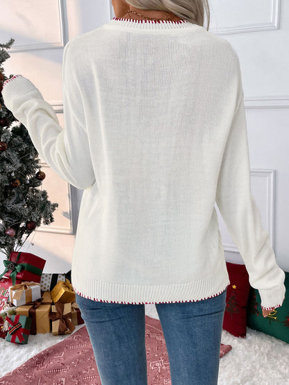 Oversized Round Neck Christmas Sweater