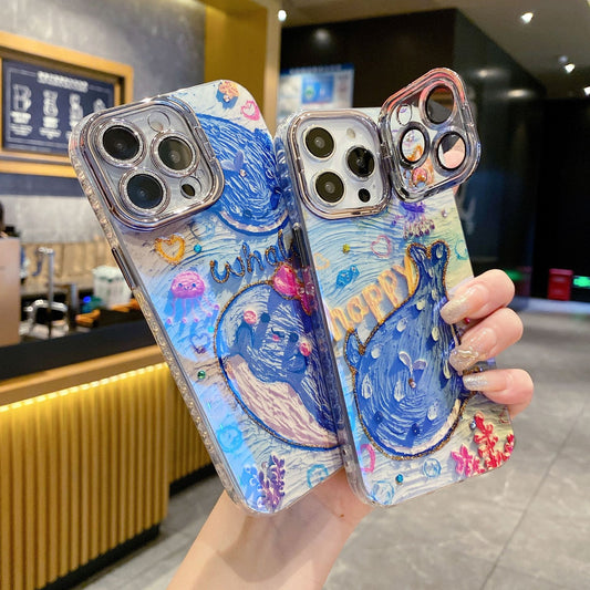 For iPhone case with whale painting