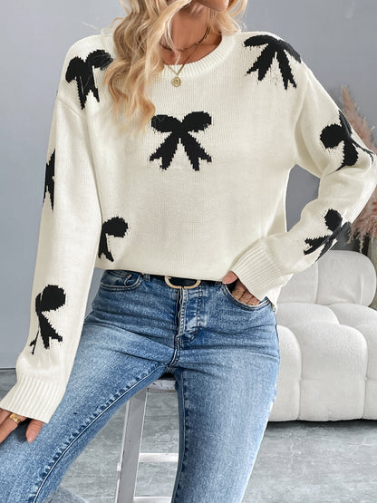 Bow Jacquard Sweater