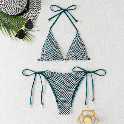 Three-point halter neck bikini