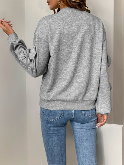 Gray Sweatshirt with Bow
