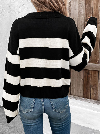 Black and White Striped Sweater