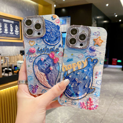 For iPhone case with whale painting