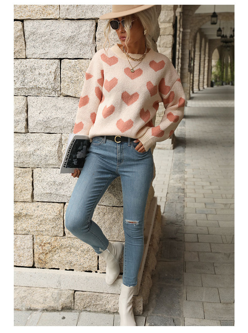 Heart Print Sweater