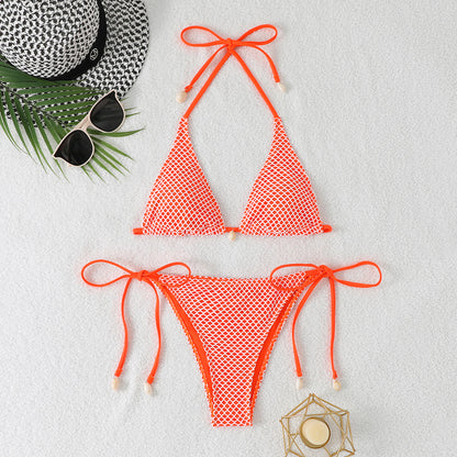 Three-point halter neck bikini