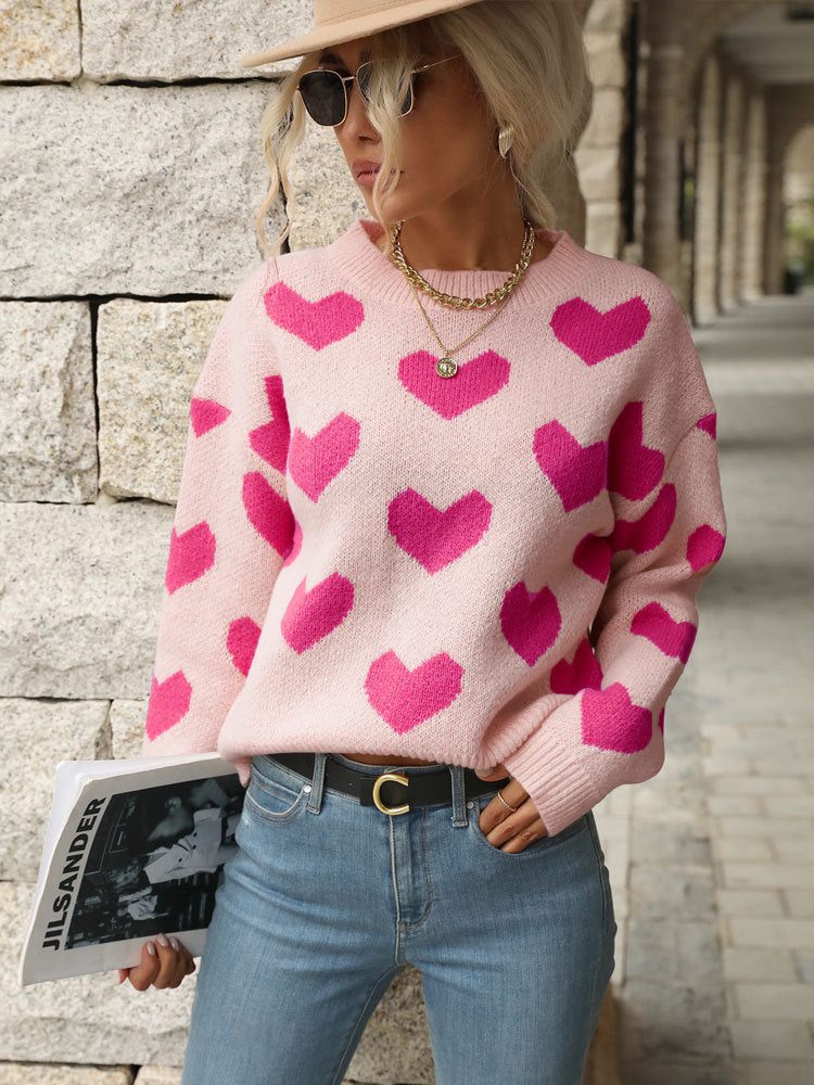 Heart Print Sweater