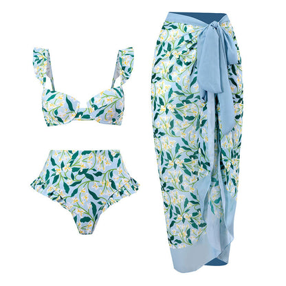 Floral Print Tummy Control Swimsuit Set