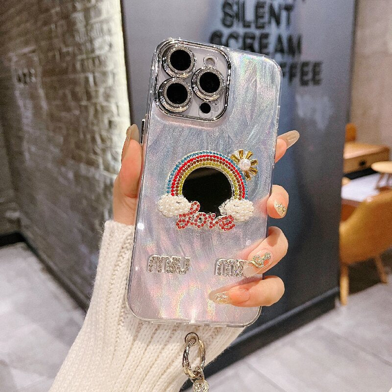 For iPhone case with rainbow and chain