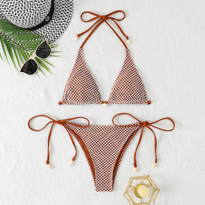 Three-point halter neck bikini