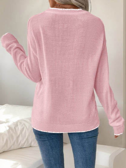 Oversized Round Neck Christmas Sweater