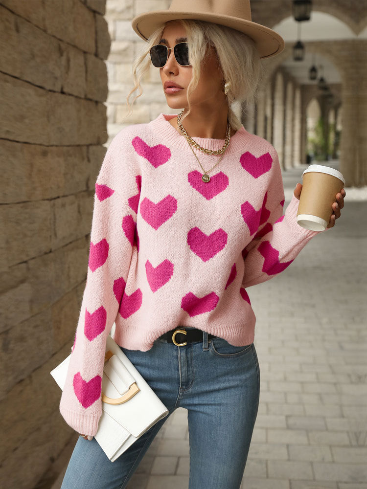 Heart Print Sweater