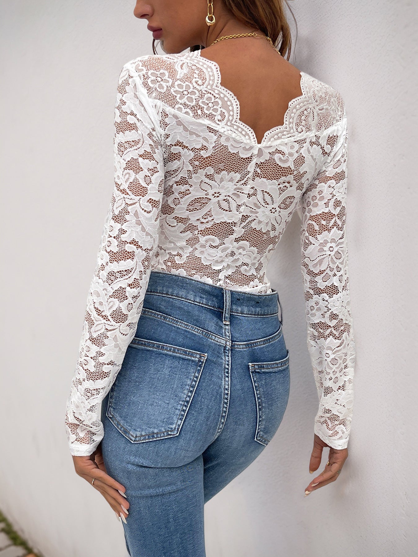 Long Sleeve Lace Bodysuit