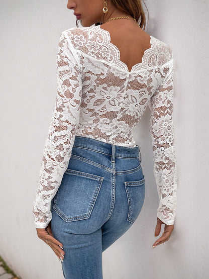 Long Sleeve Lace Bodysuit