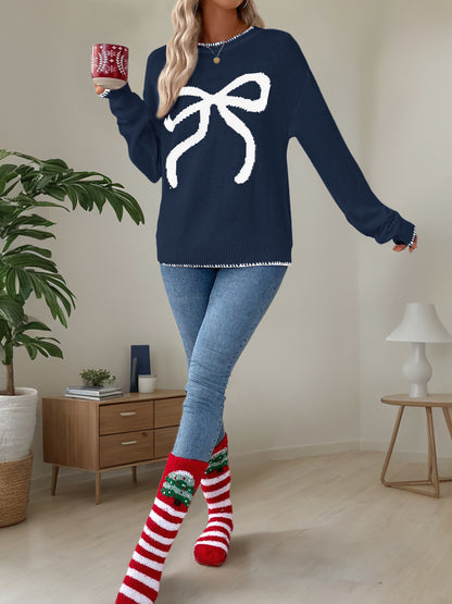 Oversized Round Neck Christmas Sweater