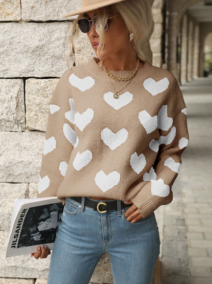 Heart Print Sweater
