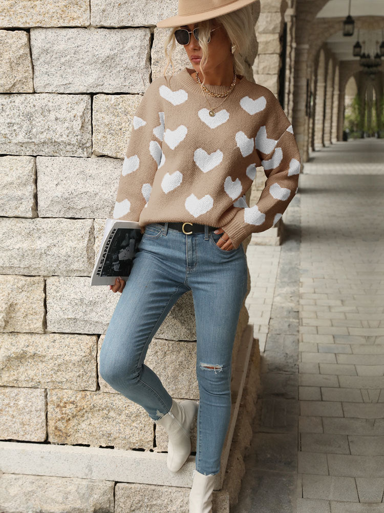 Heart Print Sweater