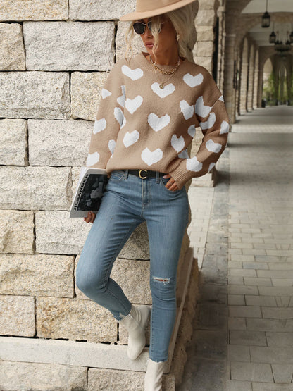 Heart Print Sweater