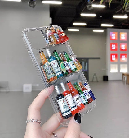 For iPhone case with wine bottle
