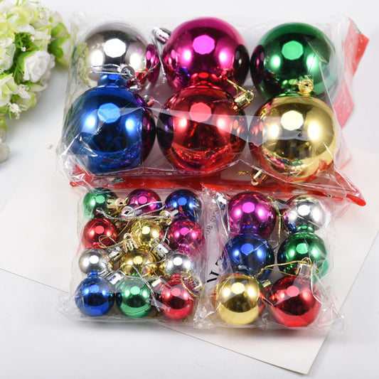 24pcs Christmas tree decoration electroplating bright colored balls