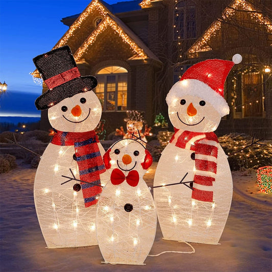 LED Light Christmas Snowman Three-piece Set