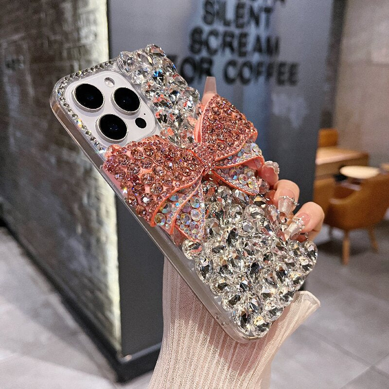 IPhone Case Handmade Bow Rhinestone