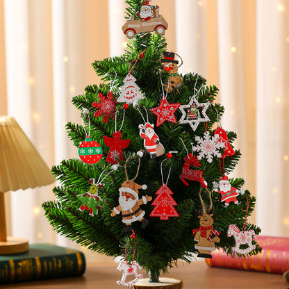 12 Pieces Christmas Wooden Hanging Ornaments