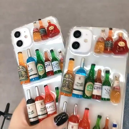For iPhone case with wine bottle