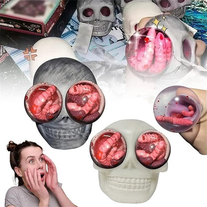 💀Stress Ball Skull Worms Anti Stress Squeeze Toy