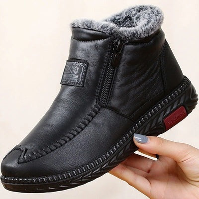 (Free Shipping) Women's Waterproof Non-slip Cotton Leather Boots