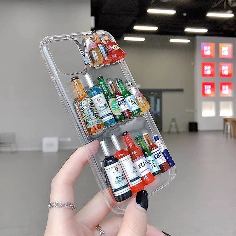 For iPhone case with wine bottle