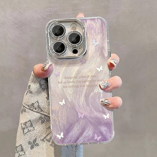 For IPhone Cases Gradient purple butterfly