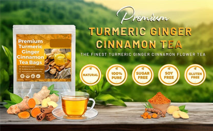 🌹100% Natural Turmeric Ginger Cinnamon Tea