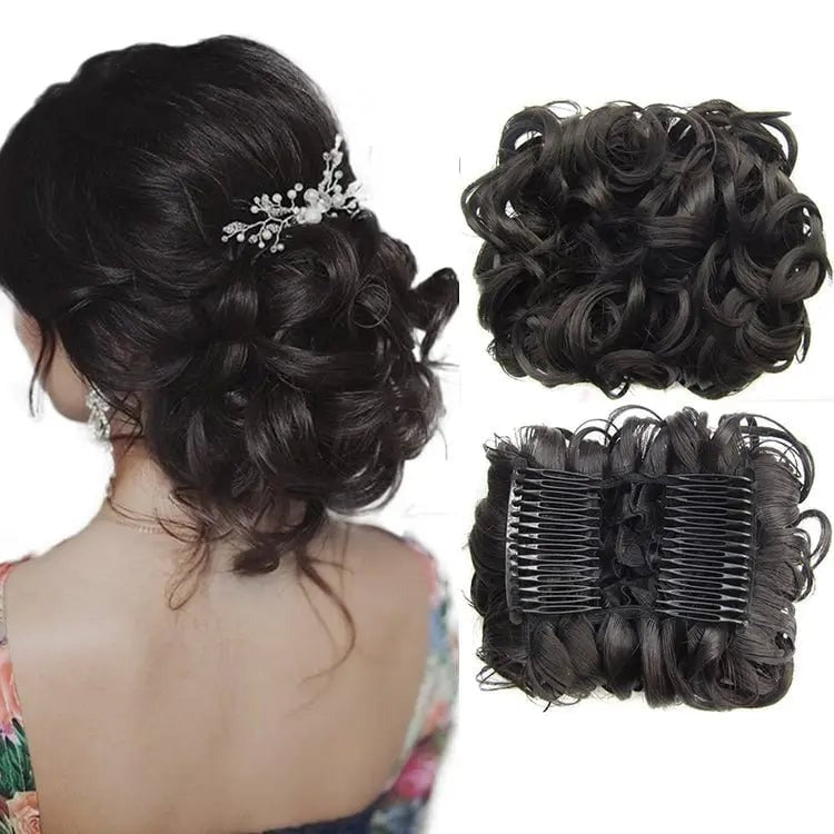 Clip-In Messy Curly Hair Bun Extension