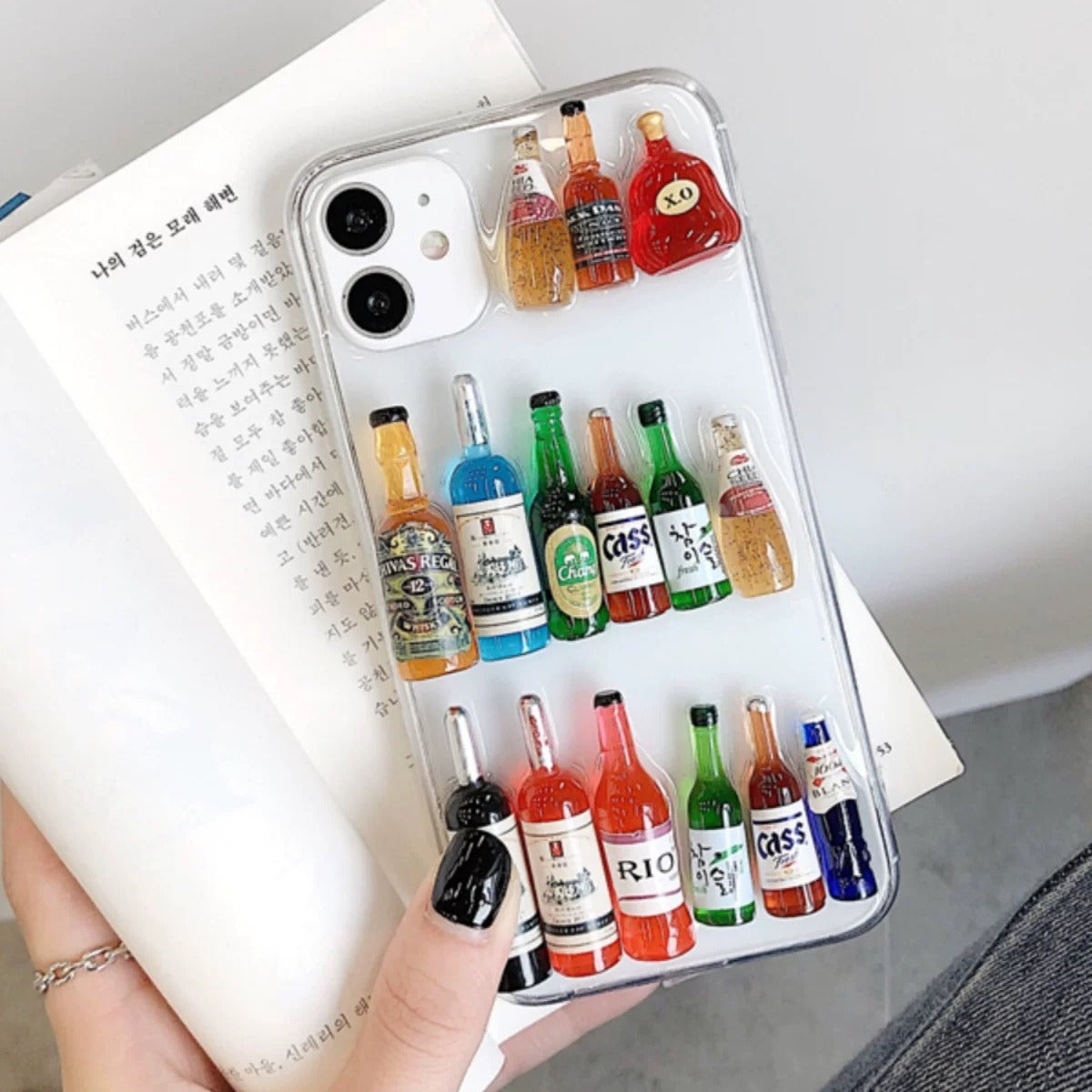 For iPhone case with wine bottle