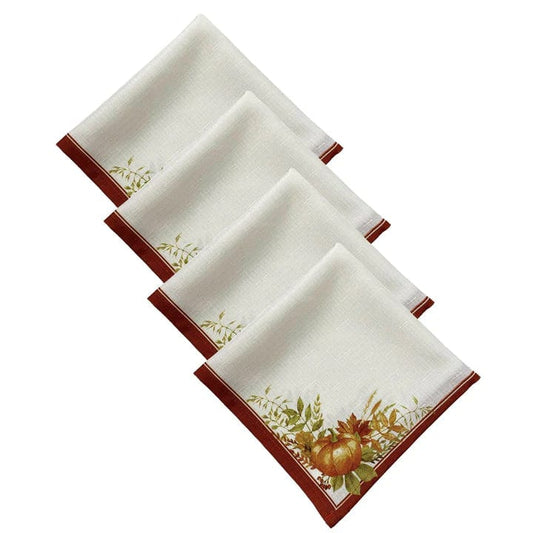 4 Piece Autumn Pumpkin Grove Fall Napkins